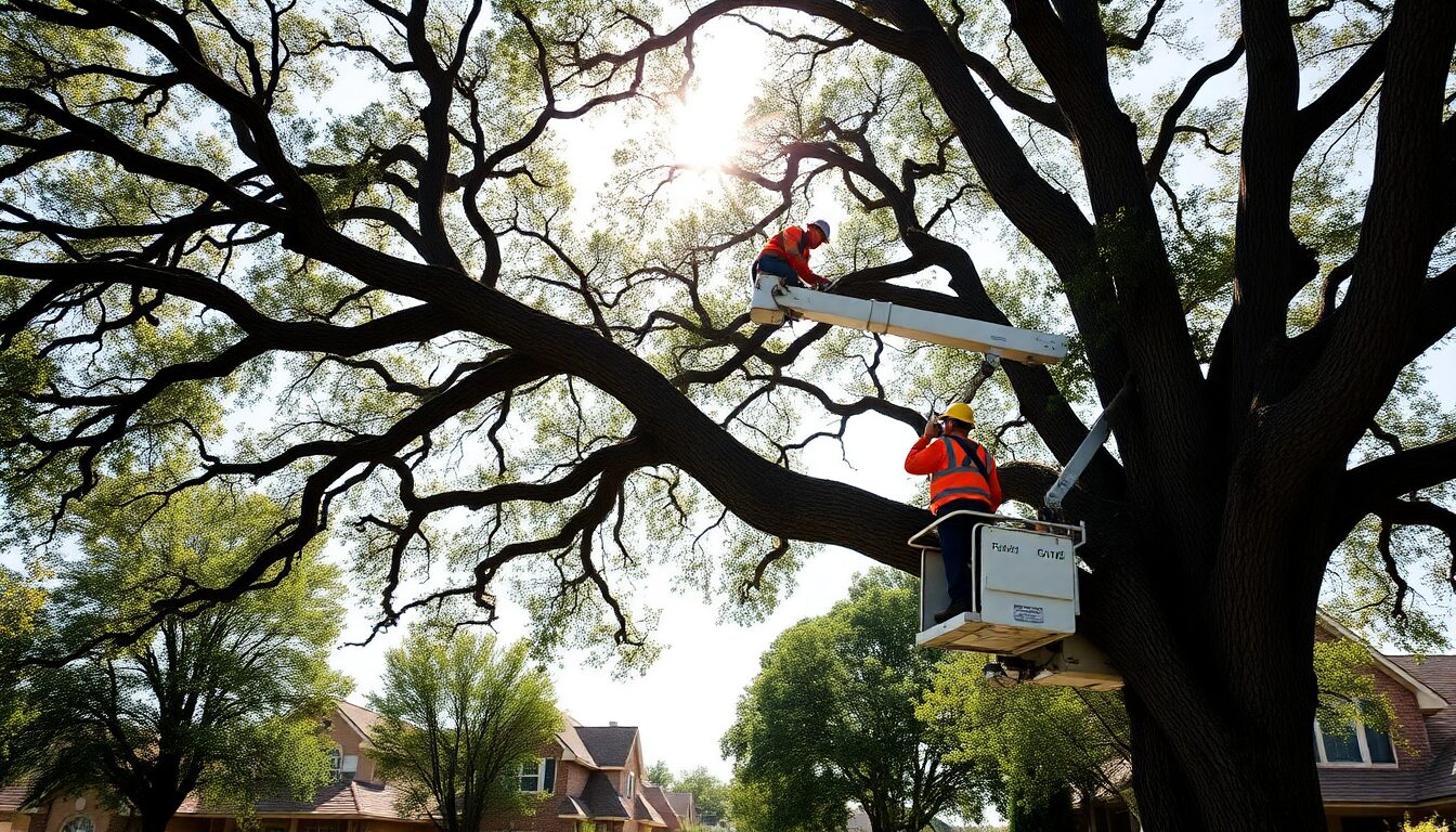 Equipo de Servicio de Arboles trabajando en su ciudad